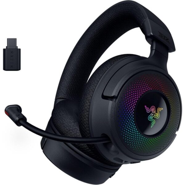 Fones de ouvido sem fio Bluetooth Razer Kraken V4 para jogos pretos