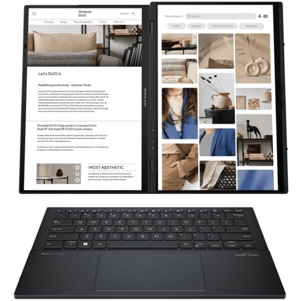 ASUS Zenbook DUO UX8406MA-PZ244W Intel Core Ultra 9 185H/32GB/1TB SSD/14" Tátil