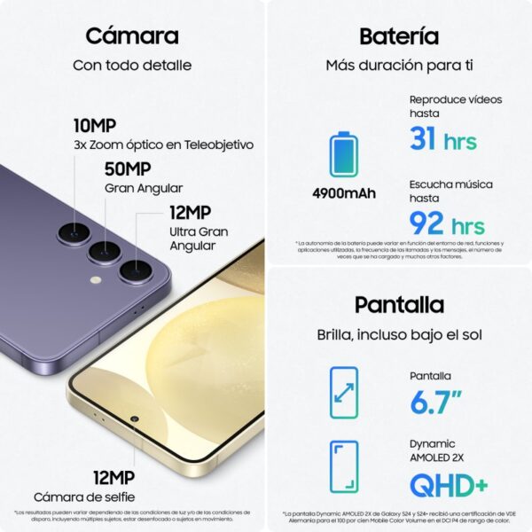 Samsung Galaxy S24 Plus 12GB/256GB 6.7'' Violeta Cobalt Violet + Carregador