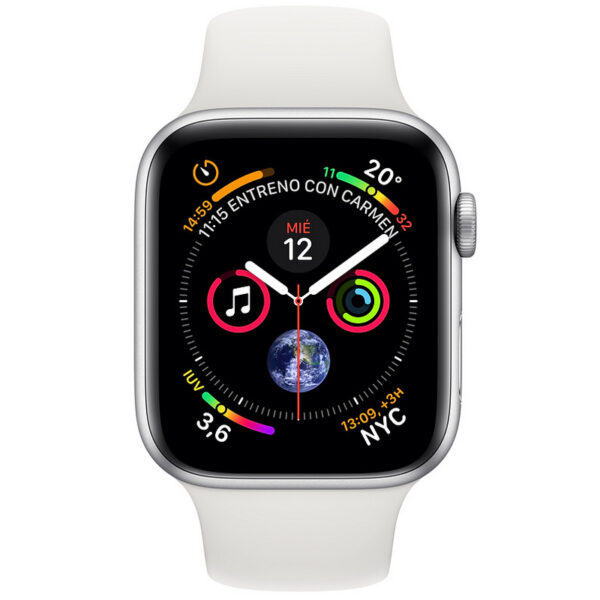 Apple Watch Series 4 GPS + Cellular 40mm Aço Inoxidável Prateado com Bracelete Desportiva Branca