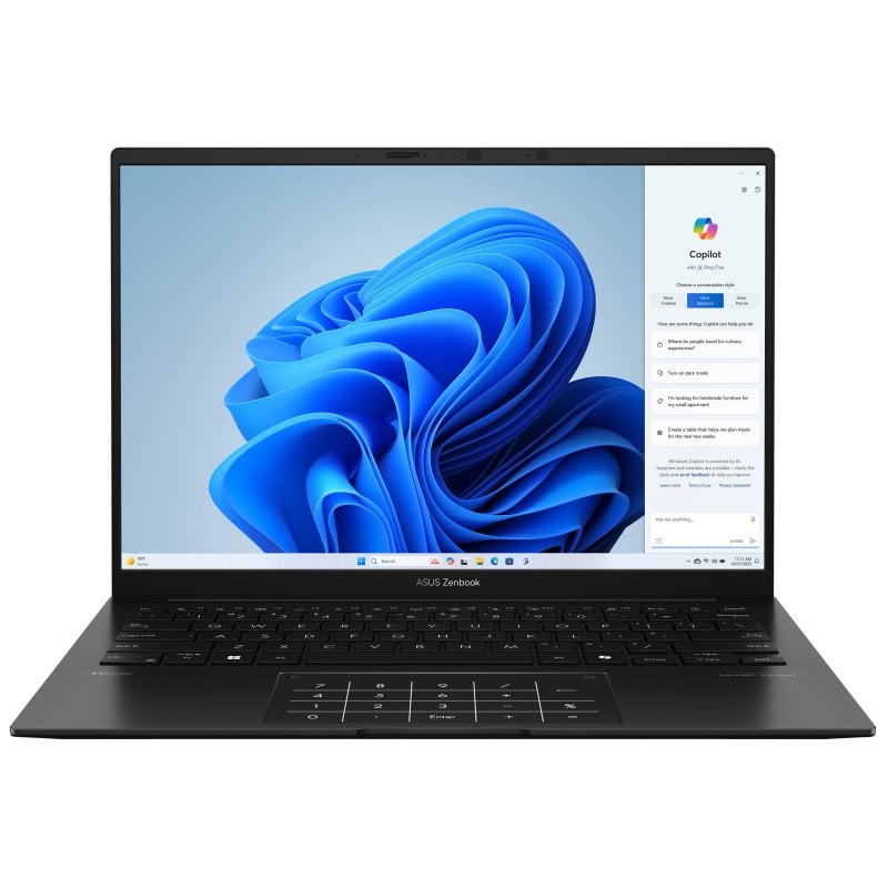 ASUS Zenbook 14 OLED UM3406HA-QD067W AMD Ryzen? 7 8840HS Computador portátil 35,6 cm (14") WUXGA 16 GB LPDDR5x-SDRAM 512 GB SSD Wi-Fi 6E (802.11ax) Windows 11 Home Preto