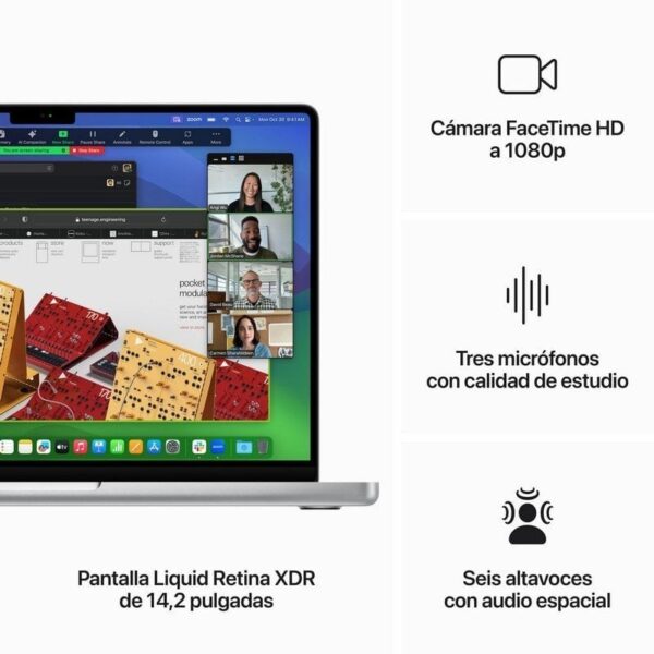 Apple Macbook Pro Apple M3 8 Núcleos/16GB/512GB SSD/GPU 10 Núcleos/14" Prateado