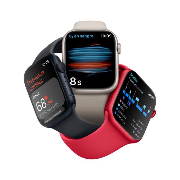 Apple Watch Series 8 GPS 45mm Caixa de Alumínio com Bracelete Desportiva Meia Noite